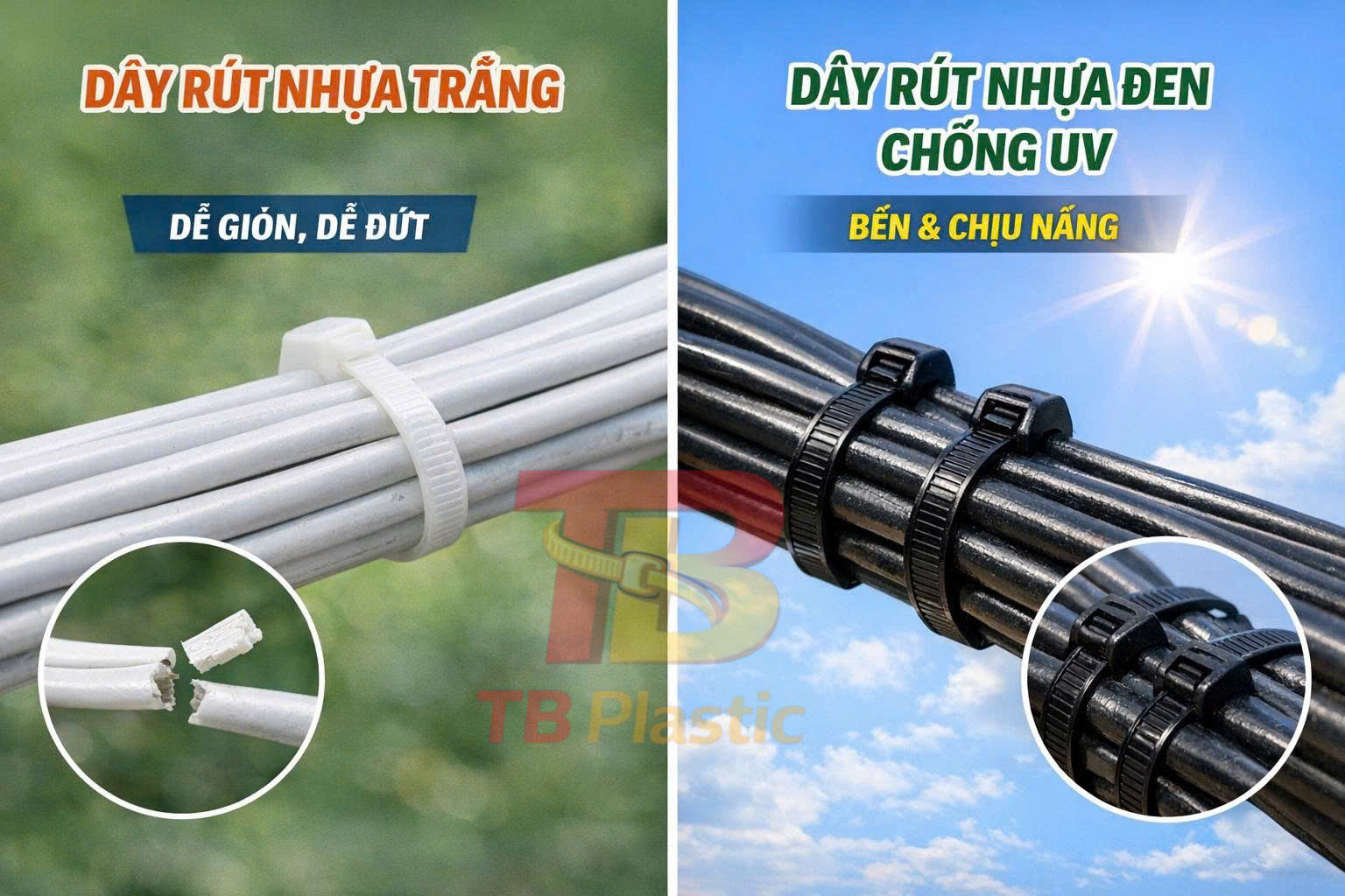 Dây rút nhựa ngoài trời