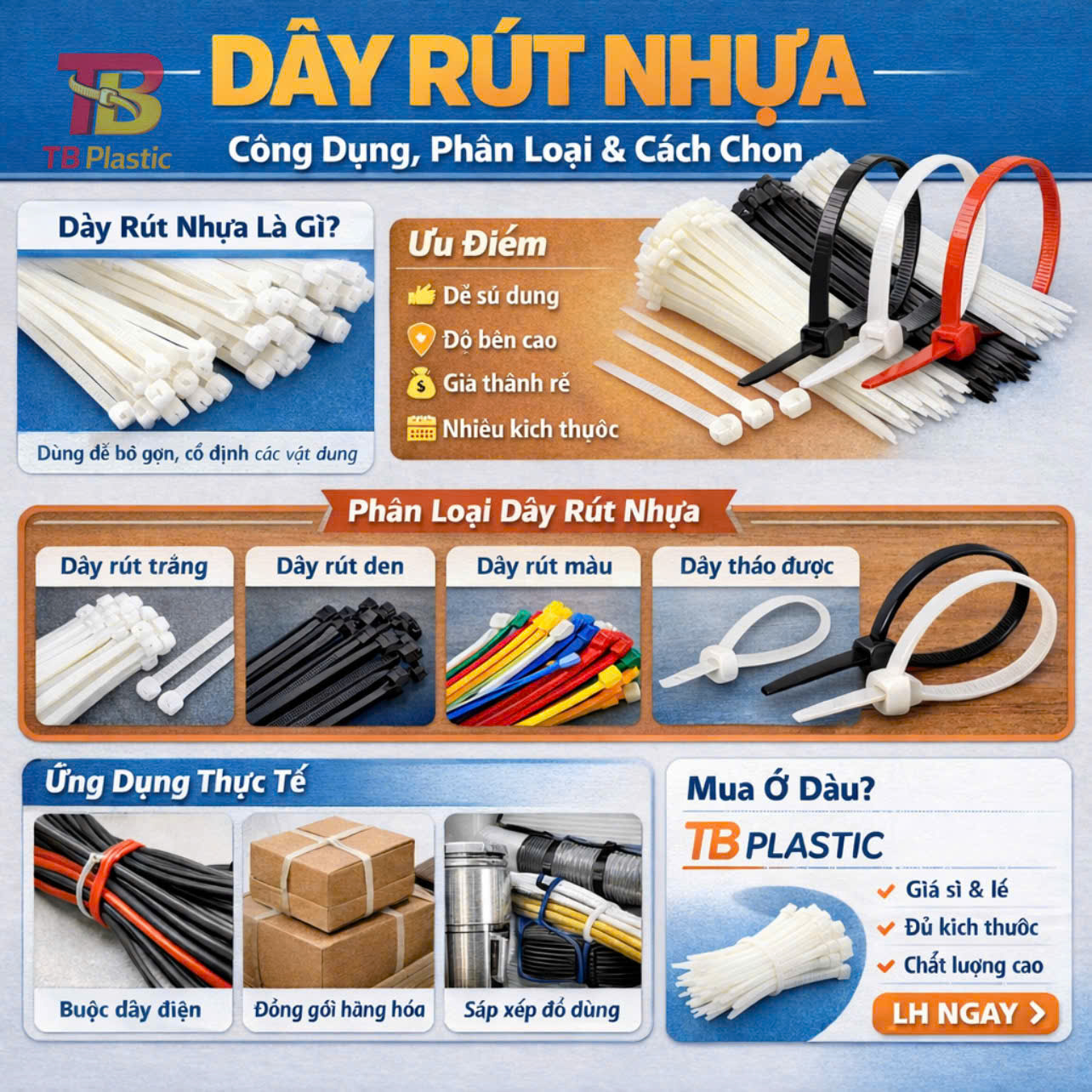 Phân loại dây rút nhựa